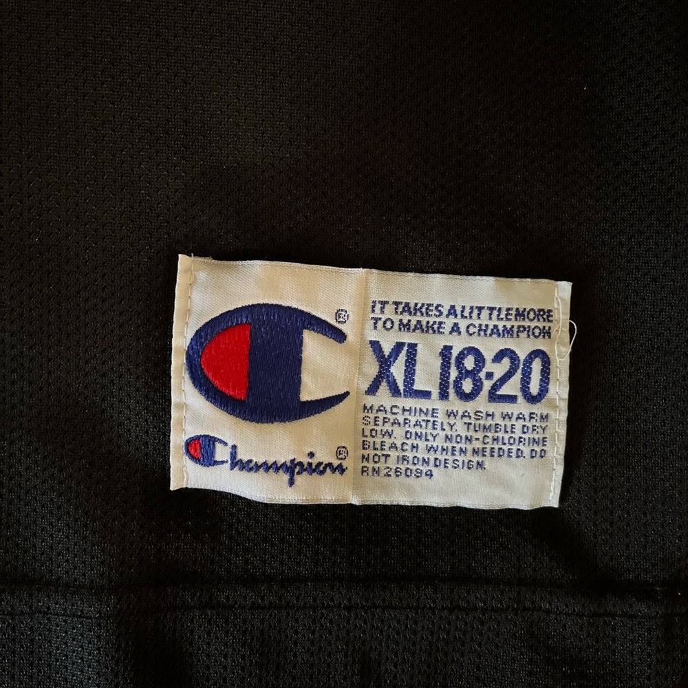 🔥 VINTAGE CHAMPION CHICAGO BULLS BLACK MICHAEL JORDAN JERSEY SIZE YOUTH XL 18-20 - Picture 3 of 6